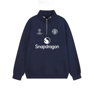 [CTRU-MU] Mẫu 2 Áo Nỉ Cổ Zip Logo CLB Manchester – Nỉ 2 da dày dặn, ấm áp